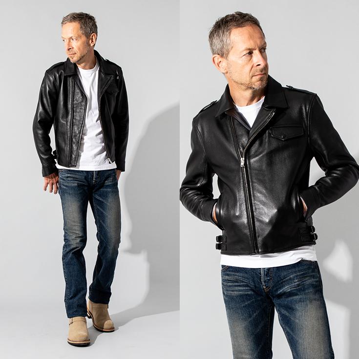 Liugoo Leathers 本革 ロックンロールライダー メンズ リューグー