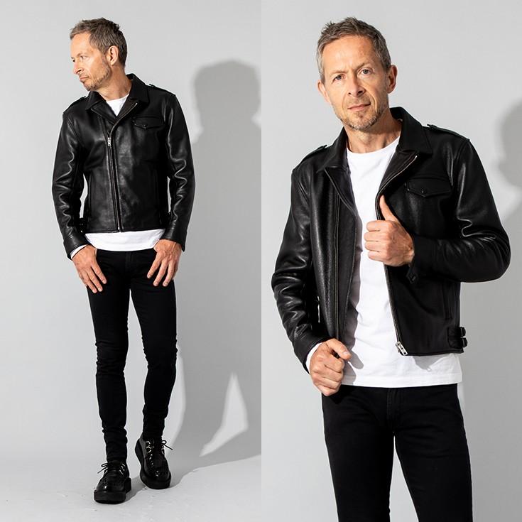 美品■リューグーレザーズ　ライダースジャケット　本革　ブラック　LL Liugoo Leathers 【20周年記念10%OFFクーポン】Liugoo Leathers 本革
