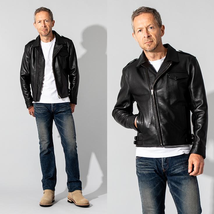 Liugoo Leathers 本革 ロックンロールライダー メンズ リューグー