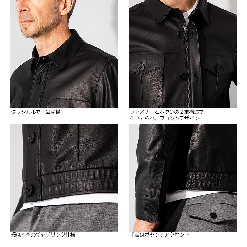 JEAN-LOUIS SCHERRER 本革 レザーブルゾン メンズ ジャン=ルイ