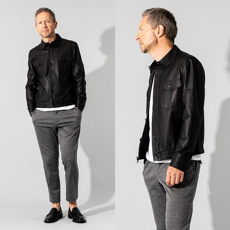 JEAN-LOUIS SCHERRER 本革 レザーブルゾン メンズ ジャン=ルイ