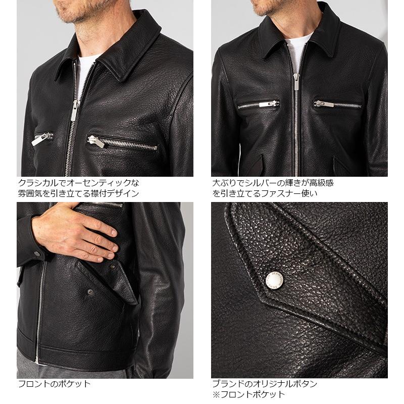 JEAN-LOUIS SCHERRER 本革 シングルライダースジャケット メンズ
