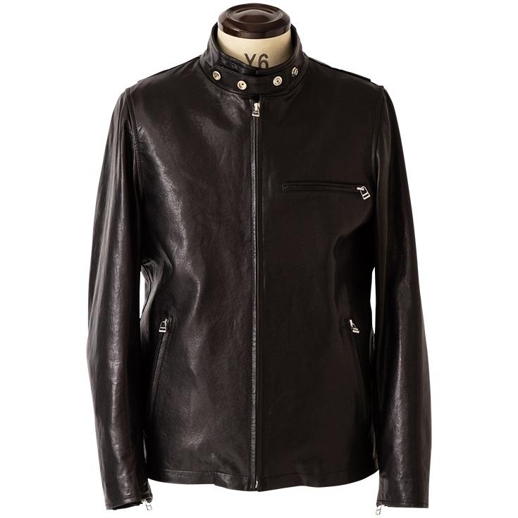 JEAN-LOUIS SCHERRER 本革 シングルライダースジャケット メンズ