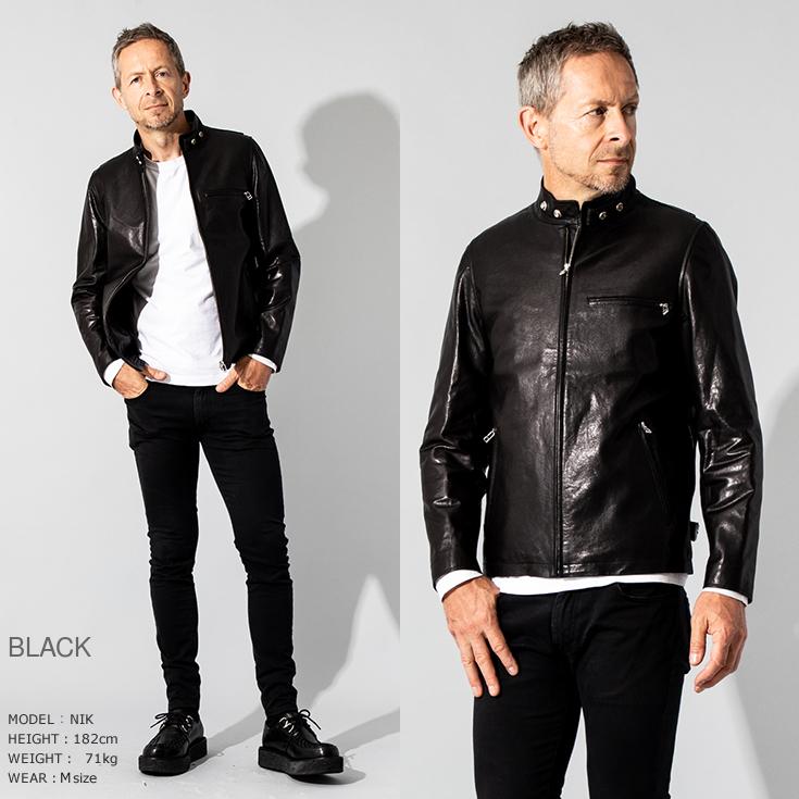 【30%OFFクーポン】JEAN-LOUIS SCHERRER 本革 シングルライダースジャケット メンズ ジャン=ルイ・シェレル 6154A  レザージャケット/ライダースジャケットの画像