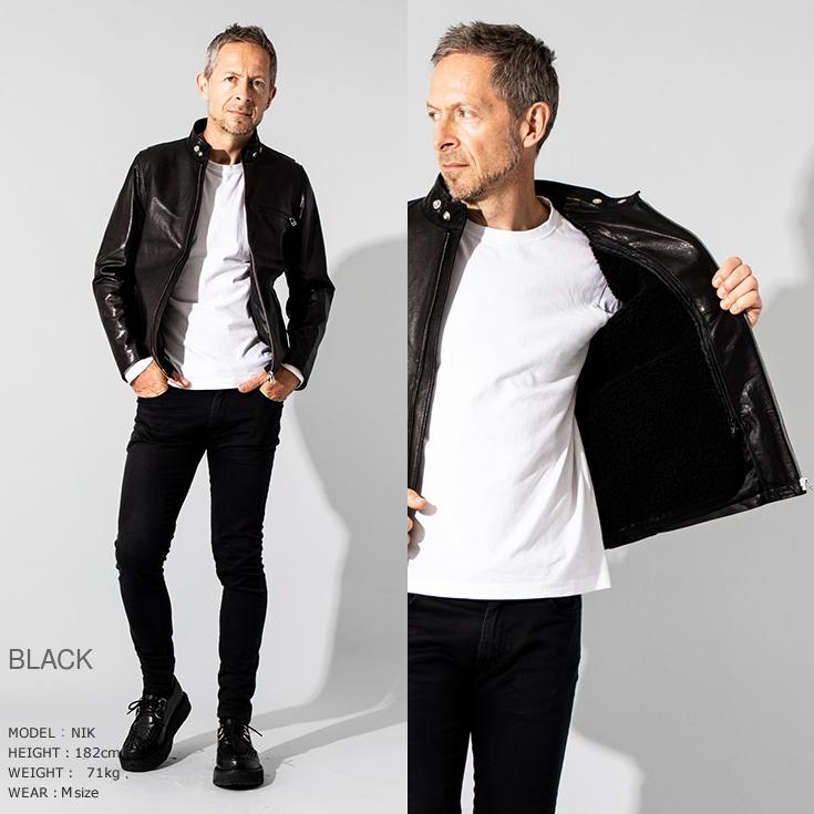 【30%OFFクーポン】JEAN-LOUIS SCHERRER 本革 シングルライダースジャケット メンズ ジャン=ルイ・シェレル 6154A  レザージャケット/ライダースジャケットの画像