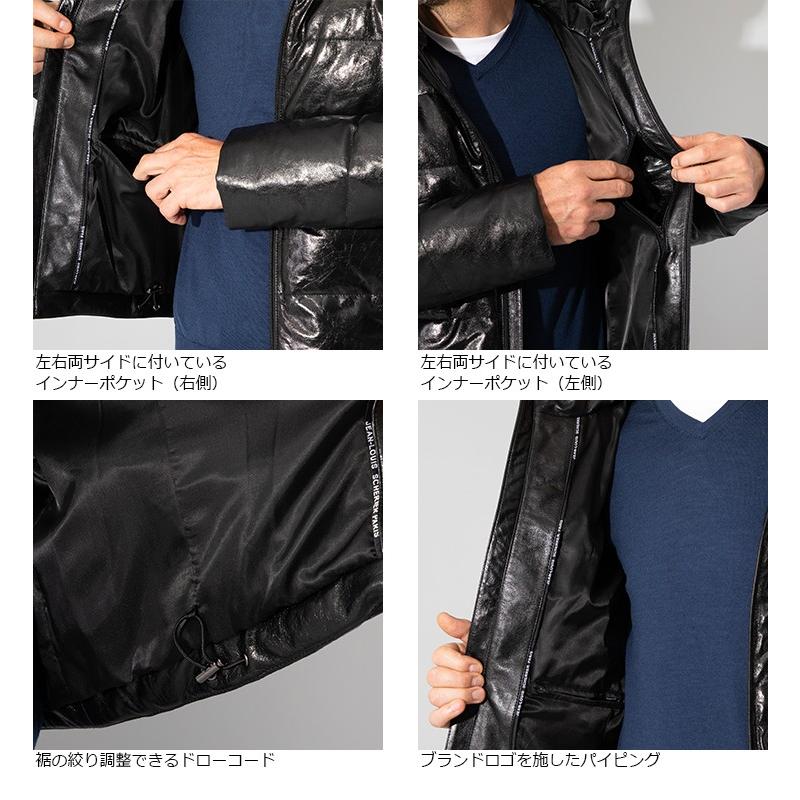 JEAN-LOUIS SCHERRER 本革 ダウンジャケット メンズ ジャン=ルイ