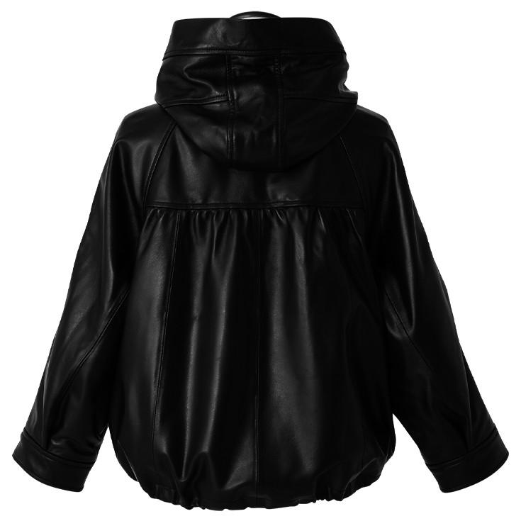 LIUGOO 本革 シープ羊革バルーンパーカー レディース リューグー 1404