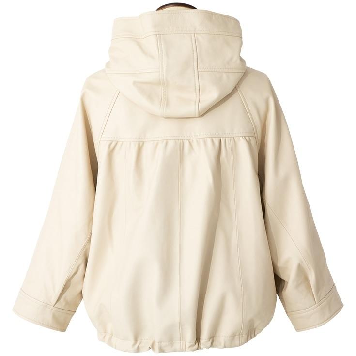 ビショップ　　ジャンルイシェレル 羊革 ラムレザージャケット　ホワイト S ビショップ ジャンルイシェレル 羊革 ラムレザージャケット