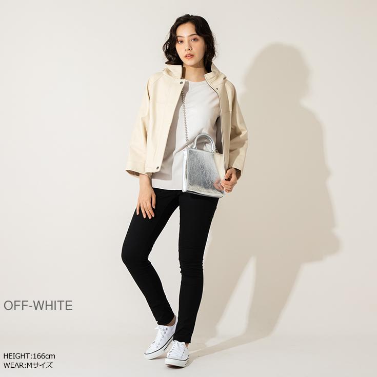 美品　ジャンルイシェレル　羊革　ラム　本革　レザージャケット　革ジャン　パーカー JEAN-LOUIS SCHERRER 本革 ラム羊革バルーンパーカー レディース