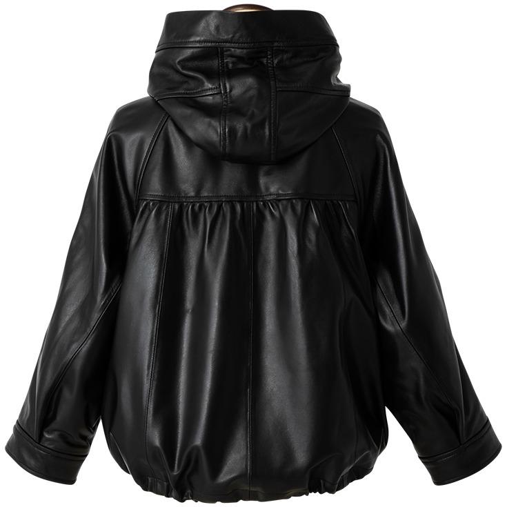 美品 希少XL⭐️アルマーニコレツィオーニ ラムレザーパーカー 羊革 グレージュ 美品 希少XL⭐️アルマーニコレツィオーニ ラムレザーパーカー