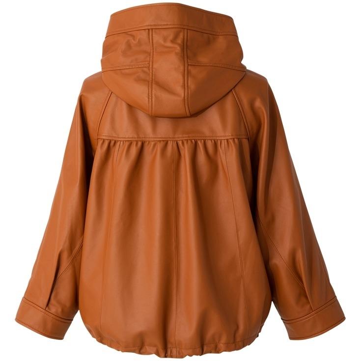 JEAN-LOUIS SCHERRER 本革 ラム羊革バルーンパーカー レディース