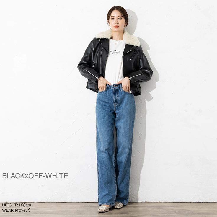 【20周年記念20%OFFクーポン】LIUGOO 本革 襟ボアダブルライダース レディース リューグー DRY09LA  本革レザージャケット 革ジャン ムートン | Liugoo Leathers | 12