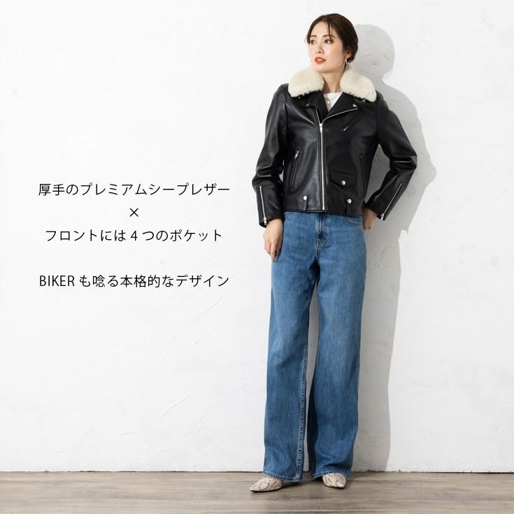 LIUGOO シープレザーフードライダース ブラック Liugoo Leathers 【20周年記念10%OFFクーポン】LIUGOO 本革 襟ボア