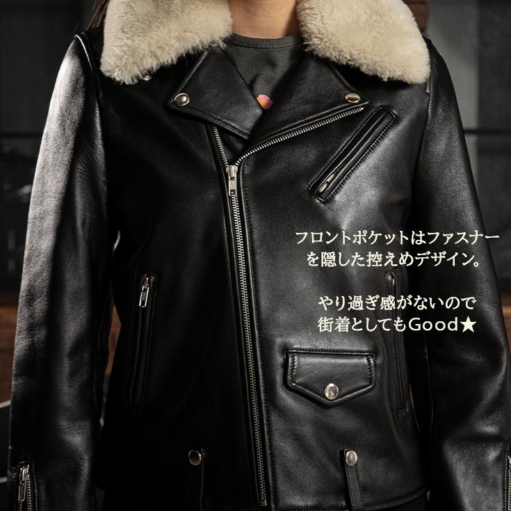Liugoo Leathers LIUGOO 本革 襟ボアダブルライダース Liugoo Leathers LIUGOO 本革 襟ボアダブルライダース