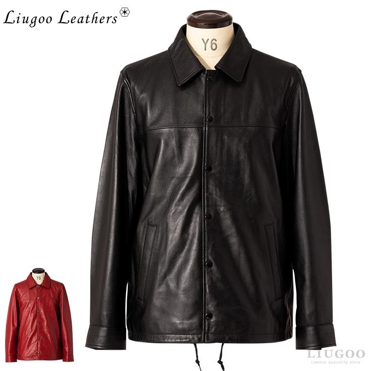 Liugoo Leathers 本革 コーチジャケット メンズ リューグーレザーズ COH01A レザージャケット コーチジャケット  :n103000-03:本革レザージャケットのリューグー - 通販 - Yahoo!ショッピング