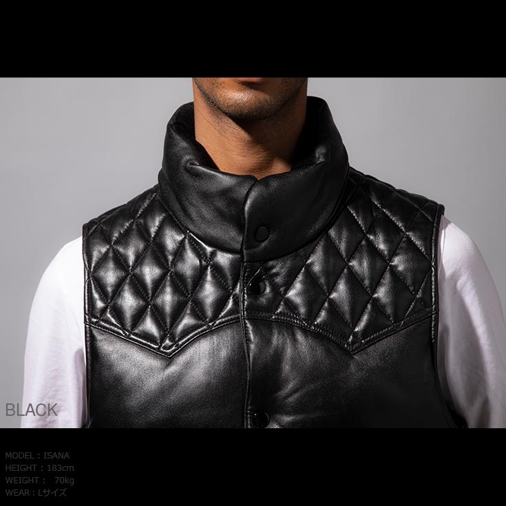 Liugoo Leathers 本革 中綿ダウンベスト メンズ リューグー Liugoo Leathers 本革 中綿ダウンベスト メンズ リューグー