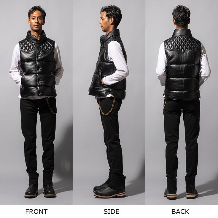 Liugoo Leathers 本革 中綿ダウンベスト メンズ リューグー Liugoo Leathers 本革 中綿ダウンベスト メンズ リューグー