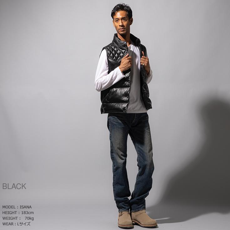 Liugoo Leathers 【30%OFFクーポン】Liugoo Leathers 本革 中綿ダウン