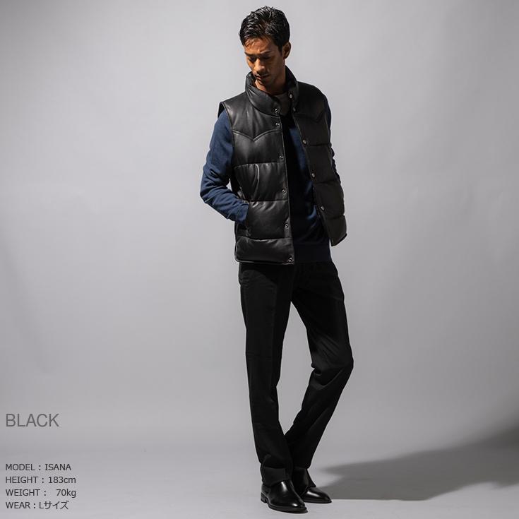 Liugoo Leathers 【30%OFFクーポン】LIUGOO 本革 中綿ダウンベスト