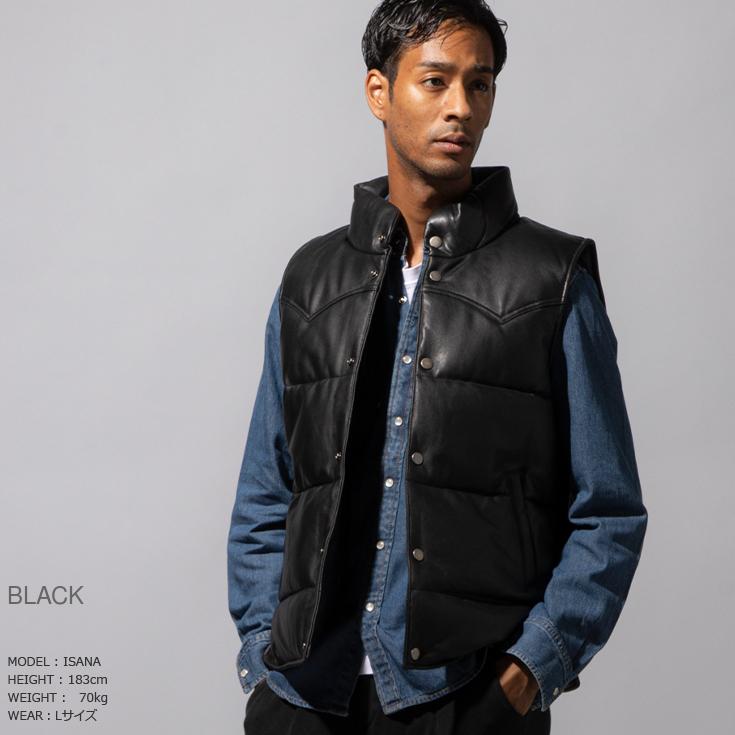 Liugoo Leathers 水牛革 レザーベスト 黒 Lサイズ Liugoo Leathers 【30%OFFクーポン】LIUGOO 本革 中綿ダウンベスト