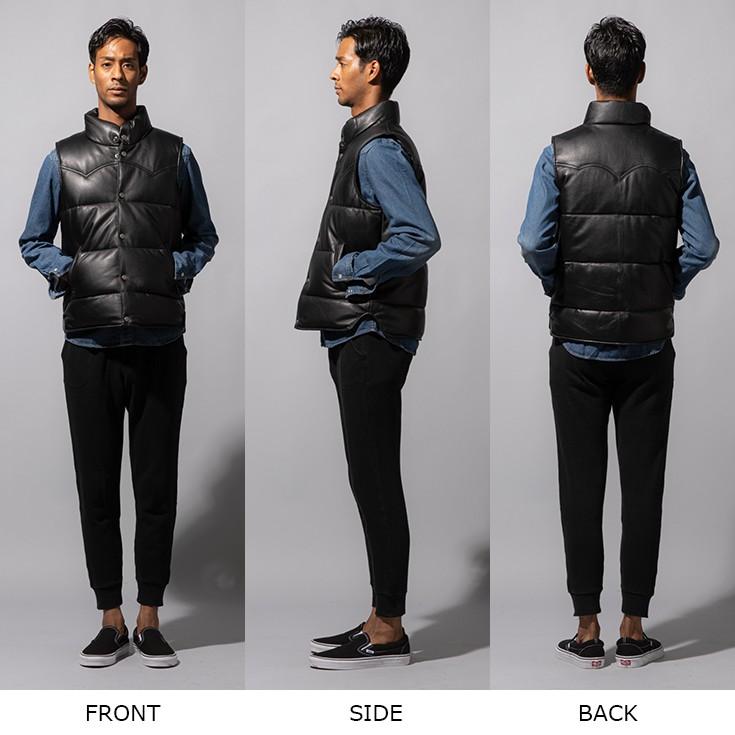 Liugoo Leathers LIUGOO 本革 中綿ダウンベスト メンズ リューグー