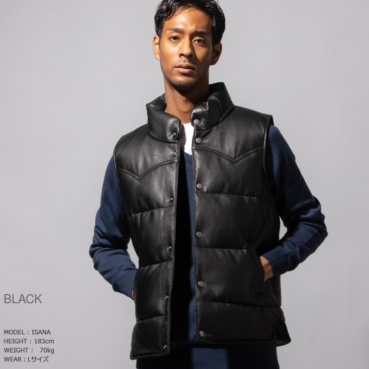 Liugoo Leathers 【30%OFFクーポン】LIUGOO 本革 中綿ダウンベスト