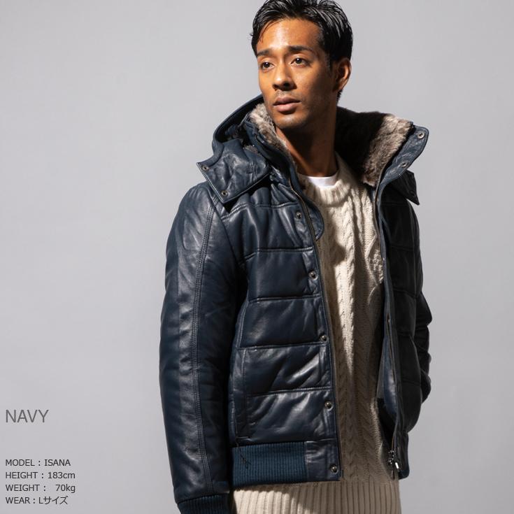 Liugoo Leathers LIUGOO 本革 中綿ダウンジャケット メンズ Liugoo Leathers LIUGOO 本革 中綿ダウンジャケット メンズ