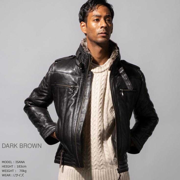 Liugoo Leathers 本革 中綿ダウンライダース メンズ リューグー  