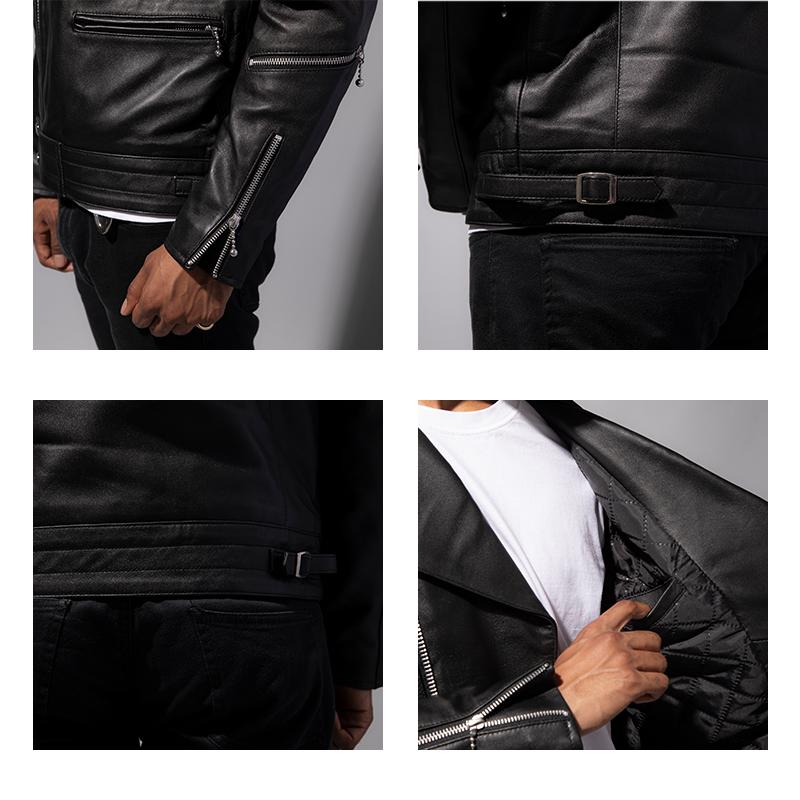 特大 ホーンワークス 6L ライダースジャケット 革 ダブル レザー NS369 Horn Works 本革 UKダブルライダースジャケット メンズ ホーン