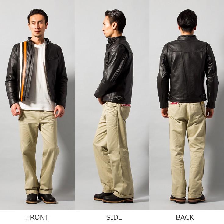 Liugoo Leathers 本革 プロテクター付シングルライダースジャケット