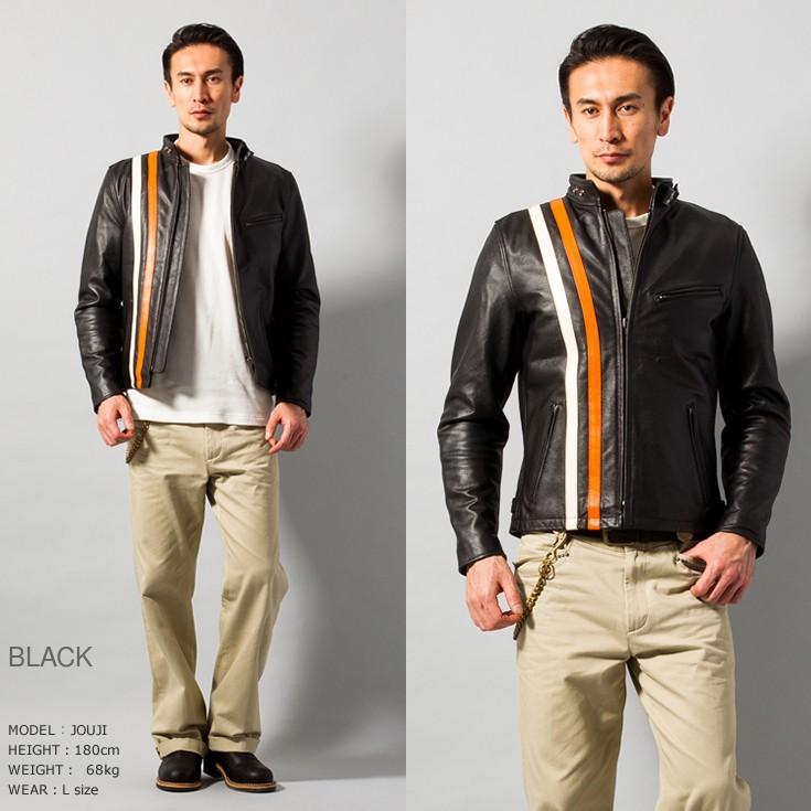 Liugoo Leathers 本革 プロテクター付シングルライダースジャケット