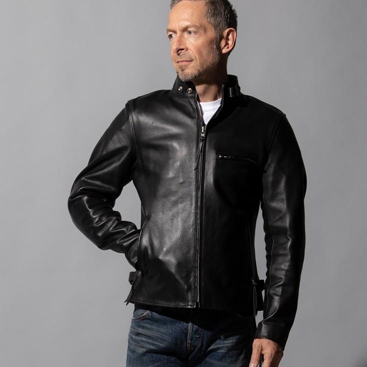 Liugoo Leathers 本革 プロテクター付シングルライダースジャケット