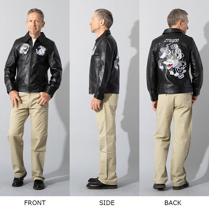 Liugoo Leathers 本革 レザースカジャン メンズ リューグー