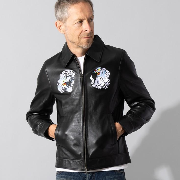 Liugoo Leathers スカジャン レザーリューグーレザーズ ライダース Liugoo Leathers 本革 レザースカジャン メンズ リューグーレザーズ