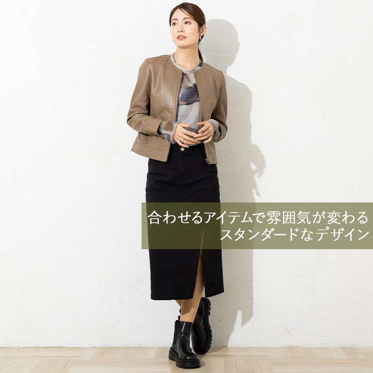 Liugoo Leathers LIUGOO 本革 ノーカラーシングルジャケット