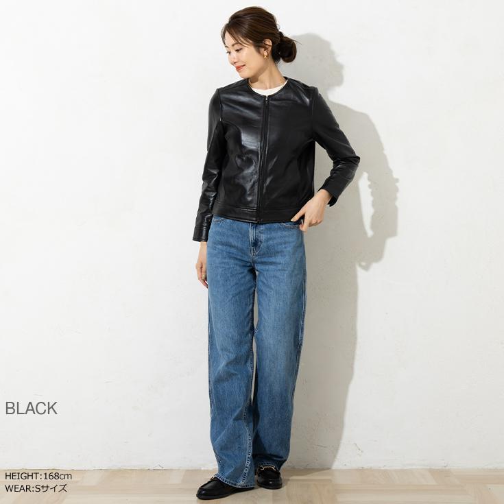 Liugoo Leathers LIUGOO 本革 ノーカラーシングルジャケット