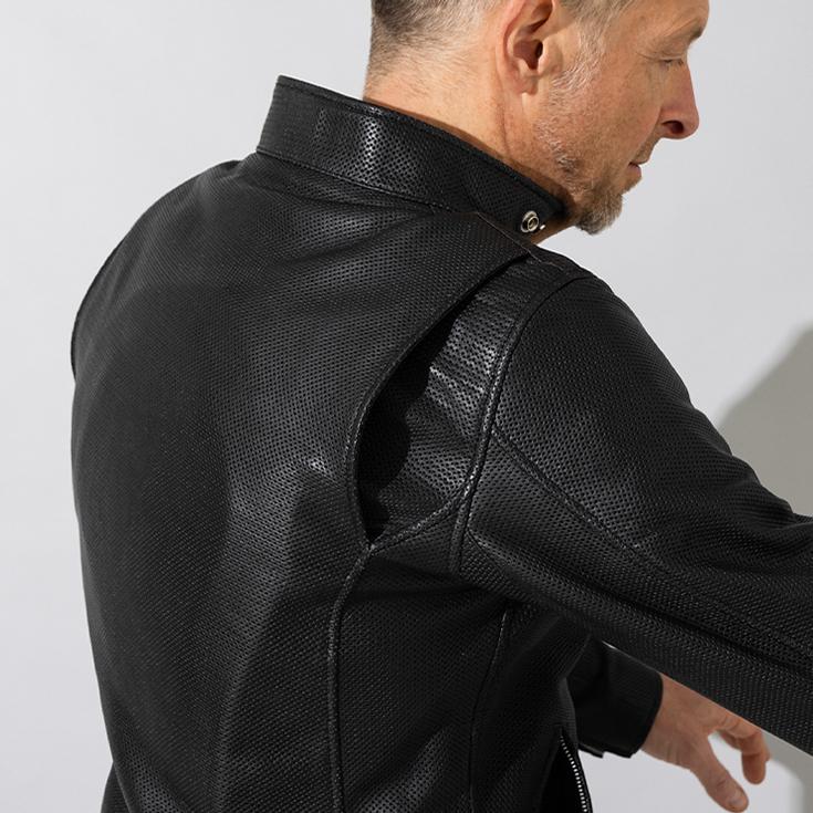 Liugoo Leathers 本革 メッシュレザーシングルライダース メンズ Liugoo Leathers 本革 メッシュレザーシングルライダース メンズ