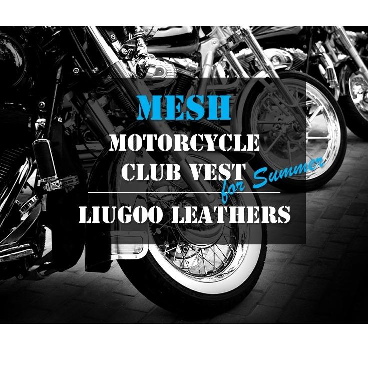 【20周年記念20%OFFクーポン】Liugoo Leathers 本革 メッシュレザーバイカーベスト メンズ リューグーレザーズ VST08A  レザーベスト バイカーベスト MCベスト | Liugoo Leathers | 01