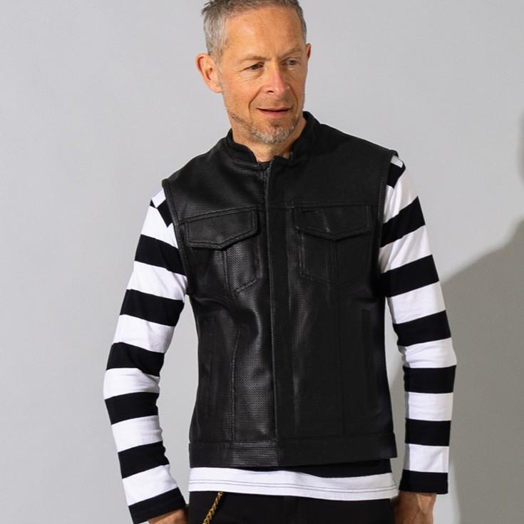 Liugoo Leathers 水牛革 レザーベスト 黒 Lサイズ Liugoo Leathers 【20周年記念10%OFFクーポン】Liugoo Leathers 本革