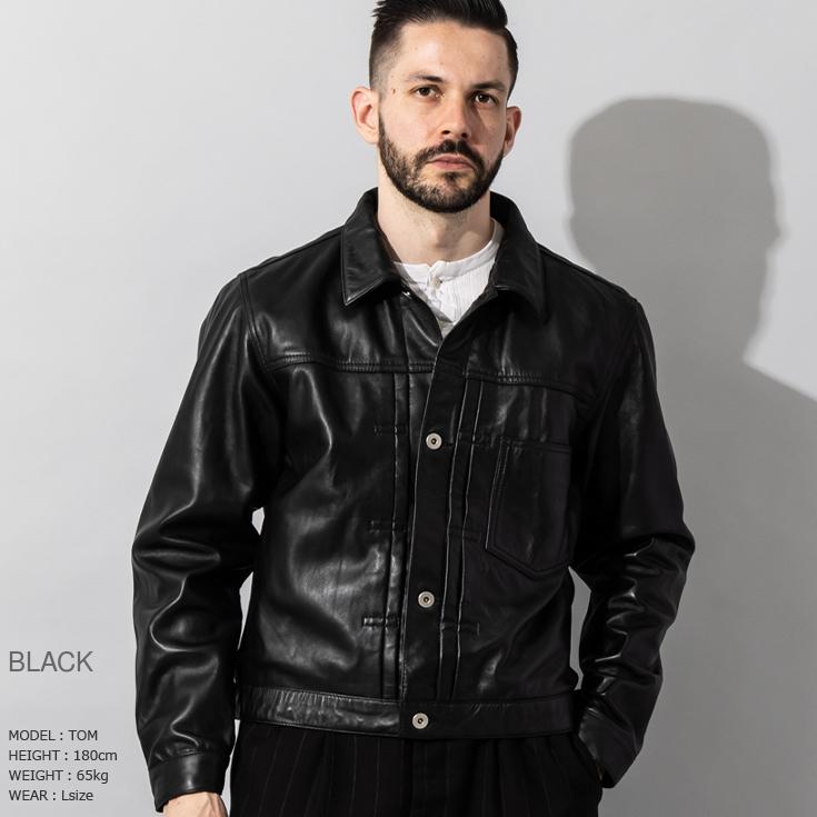 L&CONDO レザージャケット 黒 46 シープ 日本製　ルコンド Liugoo Leathers 【20周年記念10%OFFクーポン】Liugoo Leathers 本革