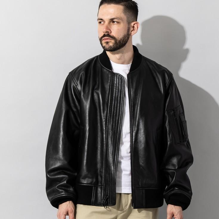 【極美品】LIUGOO リューグー 羊革 ボンバージャケット ブラック Mサイズ Liugoo Leathers 【20周年記念10%OFFクーポン】Liugoo Leathers 本革