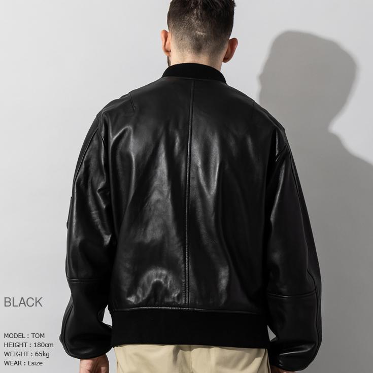 Liugoo Leathers 本革 MA-1フライトジャケット メンズ