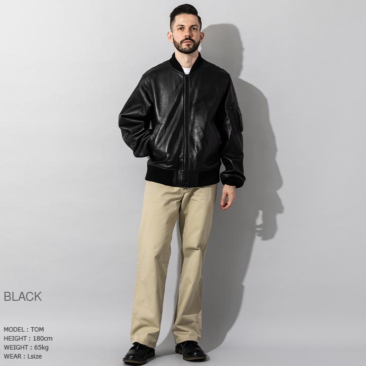 Liugoo Leathers 本革 MA-1フライトジャケット メンズ