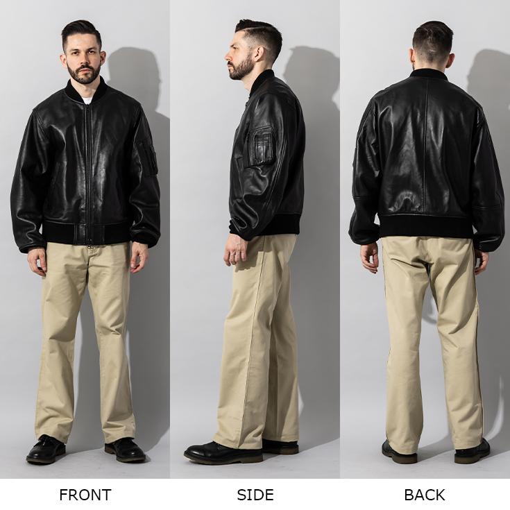 Liugoo Leathers 本革 MA-1フライトジャケット メンズ