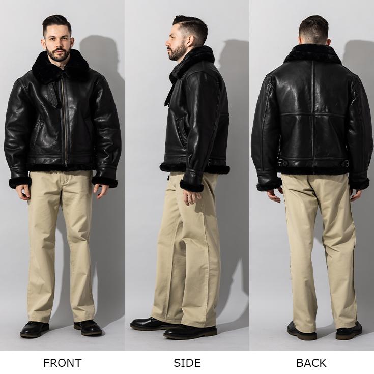 Liugoo Leathers 本革 B-3フライトジャケット メンズ リューグー