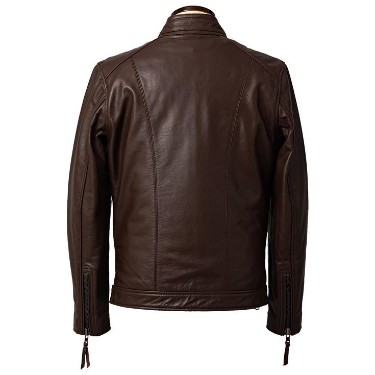 Liugoo Leathers 本革 シングルライダースジャケット メンズ