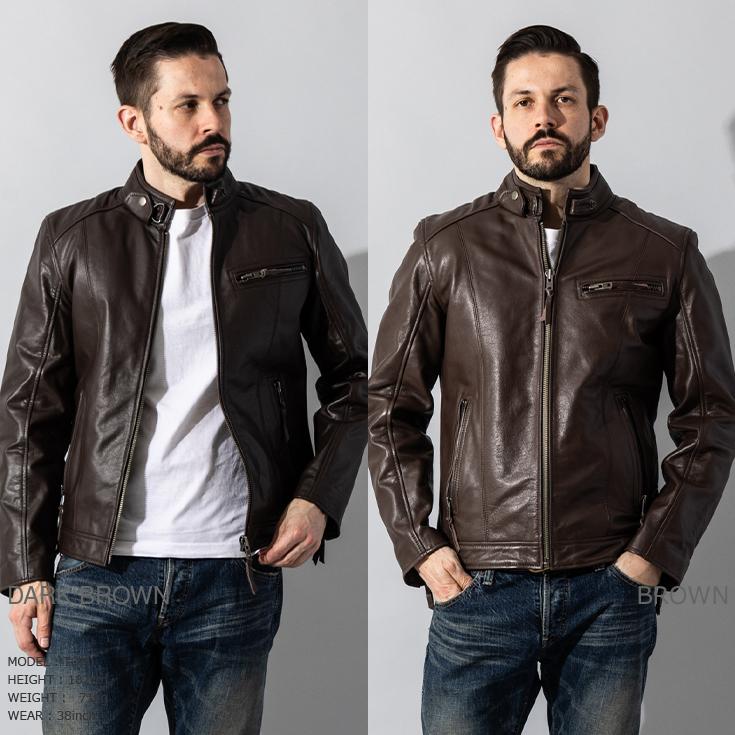 Liugoo Leathers リューグーレザーズ ライダース バッファロー Liugoo Leathers 本革 シングルライダースジャケット メンズ