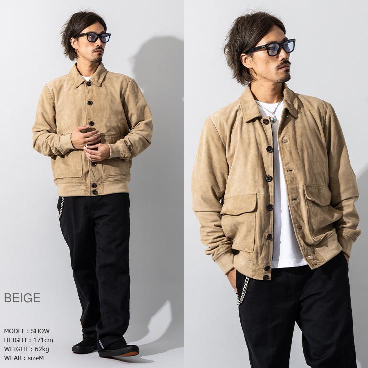 【20周年記念10%OFFクーポン】Liugoo Leathers 本革 スエードブルゾン A-1フライトジャケットType メンズ MIL10A  レザージャケット ライダースジャケットの画像
