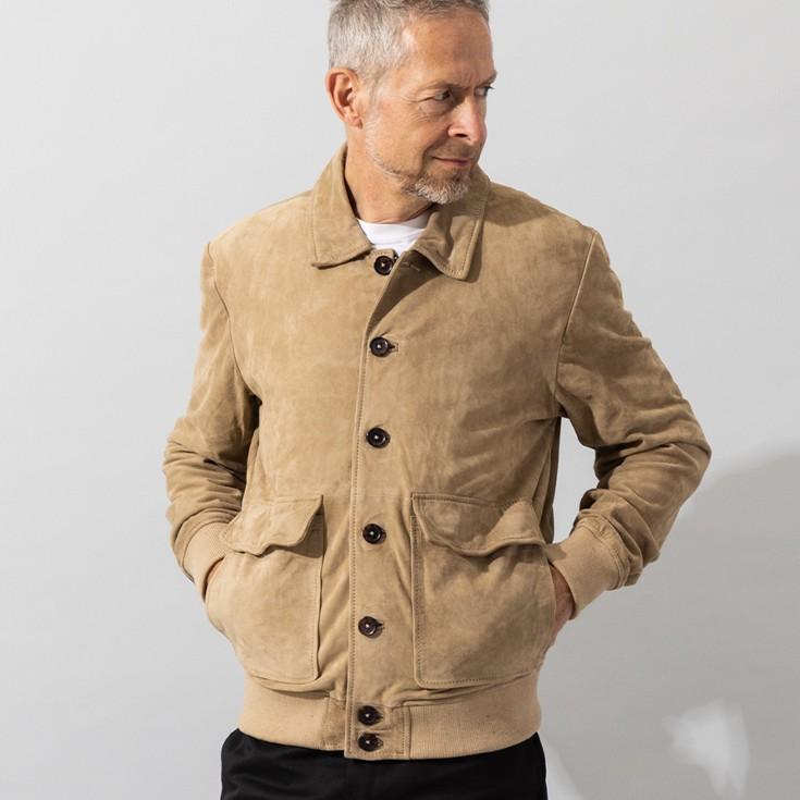10/31まで10%OFFクーポン】Liugoo Leathers 本革 スエードブルゾン A-1