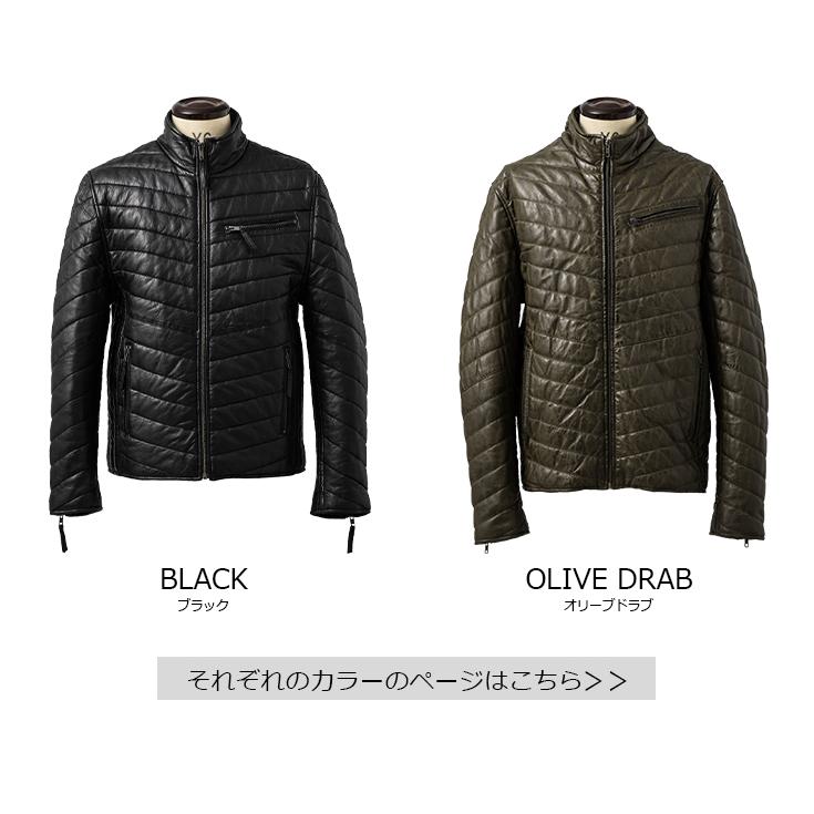 Liugoo Leathers 本革 レザー×機能性中綿 ダウンライダースジャケット